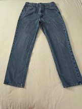 Carhartt Men's Blue Toughest Work Denim Jeans Measured Size (32×30.5) image 8