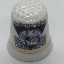 BUSCH GARDENS TIGER PORCELAIN THIMBLE TRAVEL SOUVENIR Vintage 1980s - $9.98