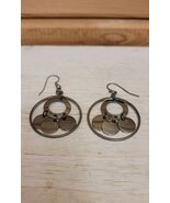 Vintage Handmade Earrings Folk Art Costume Jewelry Silver Sphere Dangles - $27.86 CAD