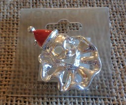 Jordache Silver Tone Clown Face Neck Ruffle Red Hat Pin Brooch Costume Jewelry - £8.69 GBP