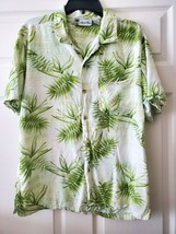 Island Blue Men&#39;s Sz L Shirt Outdoor Tropical Leaves Button Up Short Sle... - $24.65