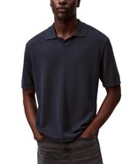 Calvin Klein Men&#39;s Textured Pullover Open-Collar Polo Shirt - Carbon Blu... - $916.51 MXN