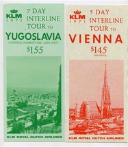 KLM 1971 Interline Tour Brochures to Yugoslavia &amp; Vienna + Envelope - £14.01 GBP