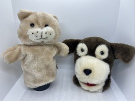 Set Of Two Vintage Plush Hand Puppets Class Story time Cat &amp; Dog AGS “Pepper” - £11.25 GBP