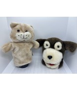 Set Of Two Vintage Plush Hand Puppets Class Story time Cat &amp; Dog AGS “Pe... - £11.36 GBP