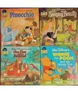 Disney Book and Record LOT Pinocchio, Sleeping Beauty, Fox & Hound Winnie Tig... - $67.72