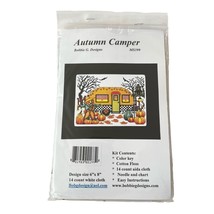 Bobbie G. Designs Cross Stitch Kit AUTUMN CAMPER 6&quot;x8&quot; MS399 Airstream Pumpkins - £19.70 GBP