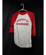 NOS 1970s 80s UNUSED Property Of Budweiser - Baseball Style Sleeves T-SH... - £28.65 GBP