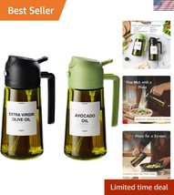 Light-Blocking Glass Olive Oil Dispenser and Spray Bottle - 470ml 2-Piec... - $23.99