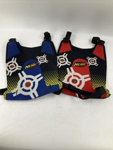 Nerf N Strike Dart Tag Ammo Target Chest Back Vest Red &amp; Blue set of 2 - £7.90 GBP