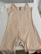 Spanx Thinstincts Size L Open-Bust Mid-Thigh Soft Nude Bodysuit - $32.73