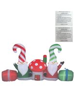 Gnome Family with Mushroom Toadstool &amp; Gifts Christmas Holiday Inflatabl... - £189.13 GBP