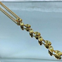 Rebecca Italian Women&#39;s Stainless Steel Necklace Yellow Marquise Cubic Z... - $113.76