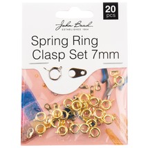 John Bead Spring Ring Set 7mm 20/Pkg-Gold 1401158 - £19.68 GBP