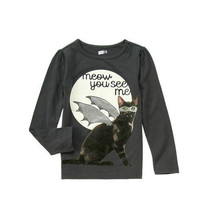 New Crazy 8 Girls Grey Graphic Winged Cat Cotton Long Sleeve T-shirt 5 6 - £10.19 GBP