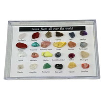 24pc Piece Rock Crystal Quartz Tumble Stone Gemstones Collection Box Kit Samples - £6.33 GBP