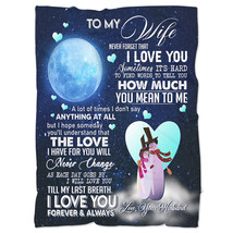 Cute Snowman Couple Love Fleece Blanket Christmas Romantic Quote Gift For Wife - £46.56 GBP+