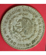 1962 Mexico Un 1 Peso .10 Silver Coin Morelos Estados Unidos Mexicanos G... - €12,26 EUR