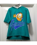 Vintage Garfield Hooded Womens Shirt Teal Sz L New Without Tags - $31.65