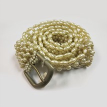Handmade Freshwater Pearl Belt Off White Color 35.5 Inch Excellent Quality Gift  - £109.14 GBP