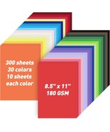 8.5&quot; X 11&quot; Colored Cardstock Bulk 300 Sheets 30 Assorted Colors Construc... - $912.54 MXN