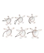 Set Of 6 Antique White Sea Turtles Ocean Marine Wall Hanger Decor Tree O... - $61.50 CAD