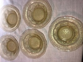 6 Vintage Amber Patrician Depression Glass Bowls 5 Berry &amp; 1 Cereal - £23.59 GBP