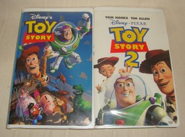 Toy Story 1 &amp; 2 Walt Disney Pixar VHS Tapes Movie Lot Clamshell - £11.67 GBP