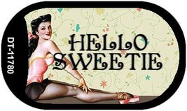 Hello Sweetie Vintage Pinup Novelty Metal Dog Tag Necklace DT-11780 - £12.61 GBP