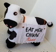 Chick-fil-A Plush Cow Doll Toy Eat Mor Chikin Sign 4&quot; Limited Edition - £8.41 GBP