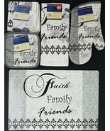 Kitchen Linen &amp; Placemats Faith Family Friends Theme, Select: Item(s) - £5.10 GBP+