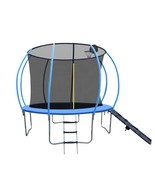 10FT Trampoline with Enclosure, Slide, Ladder - $439.02 CAD