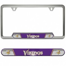 minnesota vikings nfl football team logo premium stainless license plate frame - £31.96 GBP