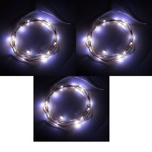 Q=3 Perfect Holiday Battery Power 7 Ft Copper String of 20LED Fairy Lights White - £11.74 GBP