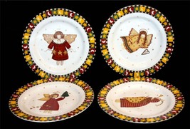 VTG 4 Designs Debbie Mumm Gathering of Angels Stoneware Salad Dessert Plates - £21.52 GBP