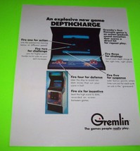 Depthcharge Arcade Flyer Original Promo Advertising Sheet Submarines Gremlin - $24.30