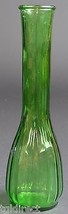 Vintage Forest Green Fluted Paneled Pattern Flower Vase 8&quot; Home Decor Ac... - $12.59