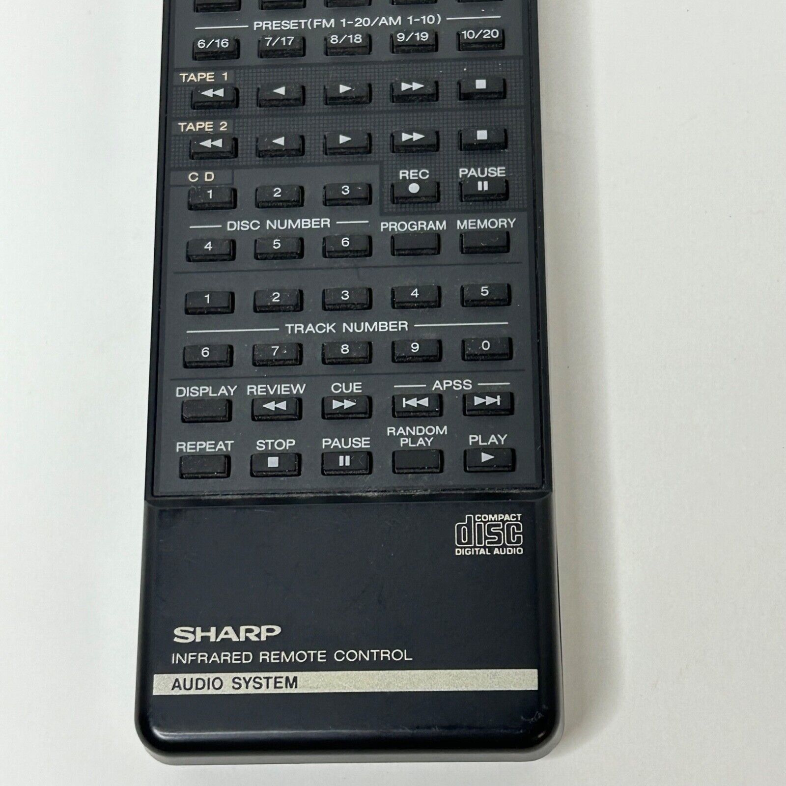 Sharp RRMCG0195AFSA Remote Control SA-R56AV Stereo Tuner Amplifier CD ...