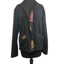 Wild Thing of Chico CA Wild Woman Sz Small Black Fleece Jacket Contrasti... - £13.62 GBP