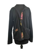 Wild Thing of Chico CA Wild Woman Sz Small Black Fleece Jacket Contrasti... - £13.20 GBP