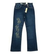 Zena Premium Jeans Womens Size 8 Studded Embroidered Blue Bootcut Pants NEW - $26.45