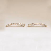 1/5Ct Natural Moissanite 14K Yellow Gold Plated Bar Climber Stud Earrings Gift - £44.70 GBP