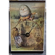 Alice in Wonderland Humpty Dumpty Desk Clock Works Nursery Rhymes - $19.20