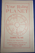 Your Ruling Planet H.A. Maculay Astrologer &amp; Editor Booklet 1930s - $8.99