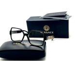 NEW Versace Eyeglasses MOD. 3337 GB1 BLACK FRAME 53-15-140MM NIB ITALY - £98.46 GBP