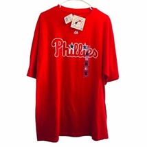Y2K MLB Phillies Majestic XL Genuine Merchandise Official Wordmark T Shirt NWT - £44.99 GBP
