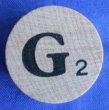 WordSearch Letter G Tile Replacement Wooden Round Game Piece Part 1988 Pressman - £2.44 GBP