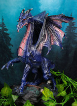 Ebros Large Mythical Fantasy Nebula Midnight Dragon Home Decor Dragon Sculpture - £72.16 GBP