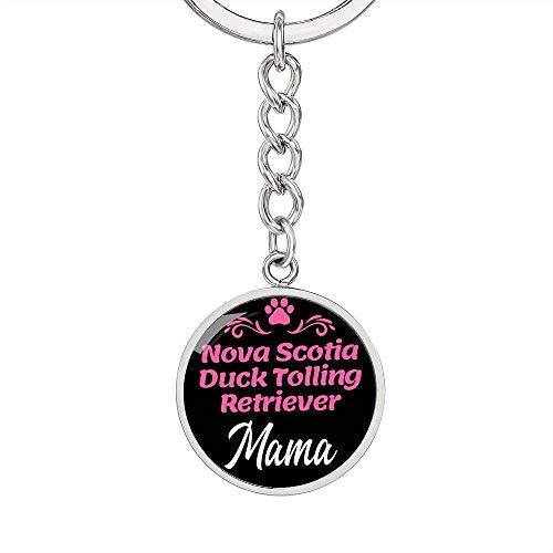Dog Mom Keyring Nova Scotia Duck Tolling Retriever Mama Circle Keychain Stainles