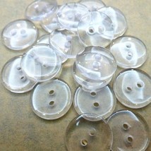 200Pcs 20Mm Clear Resin 2 Holes Buttons, Transparent Flat Round Buttons,... - $25.99
